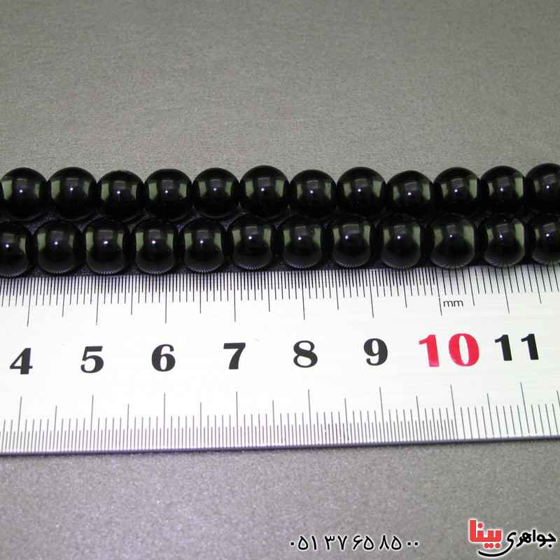تسبیح عقیق سیاه (اونیکس) ۱۰۱ دانه ای درشت کروی _کد:16329
