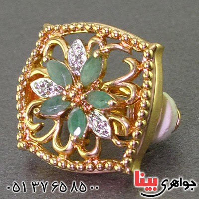 گوشواره زمرد و الماس بسیار عالی مانی زنانه مدل پارسه