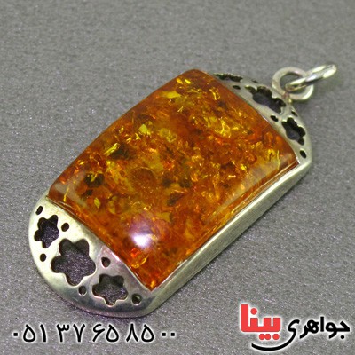 گردنبند کهربا بولونی قدیمی خوشرنگ _کد:16416