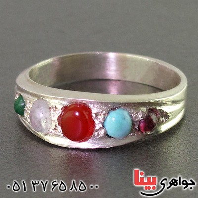 انگشتر چند جواهر عقیق یمنی مدل حافظ _کد:16426