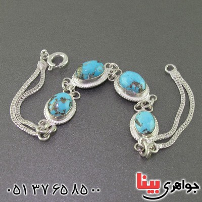 دستبند فیروزه نیشابوری زنانه خوشرنگ _کد:16428