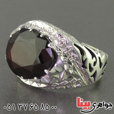 انگشتر یاقوت گارنت مردانه درشت بسیار عالی _کد:2432