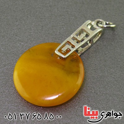 گردنبند کهربا بولونی قدیمی درجه یک خوشرنگ _کد:16436
