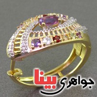 گوشواره چند جواهر بسیار عالی با الماس مانی زنانه _کد:2433