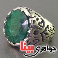 انگشتر زمرد درشت مردانه خوشرنگ _کد:2435