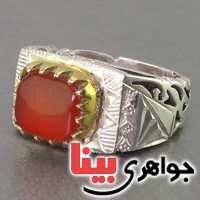 انگشتر عقیق یمنی خوش طبع مردانه فاخر _کد:2438