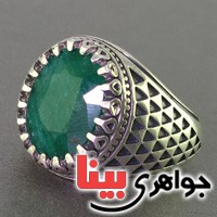 انگشتر زمرد مردانه درشت خوشرنگ _کد:2441