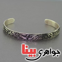 دستبند نقره قلم زنی دستی _کد:16461