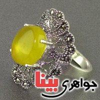 انگشتر عقیق شرف الشمس مارکازیت درجه یک زنانه _کد:16462