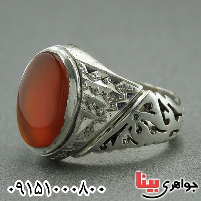 انگشتر عقیق یمنی خوش طبع فاخر مردانه _کد:2442