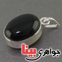 گردنبند عقیق سیاه (اونیکس) و عقیق زرد دورو همراه با حرز _کد:16493