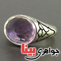 انگشتر آمتیست مردانه خوش تراش _کد:16494