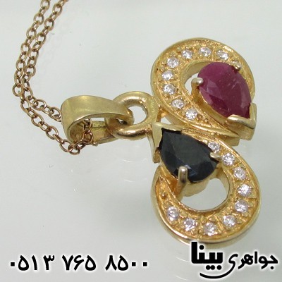 گردنبند چند جواهر یاقوت سرخ و کبود بی نهایت