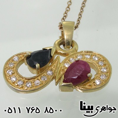 گردنبند چند جواهر یاقوت سرخ و کبود بی نهایت