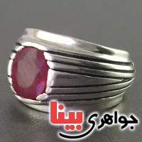 انگشتر یاقوت سرخ مردانه درشت عالی _کد:2448