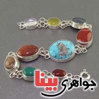 دستبند چند جواهر سنگ درمانی مدل سلجوقی _کد:16505