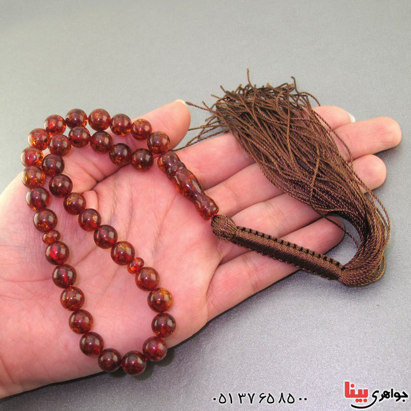 تسبیح کهربا لهستانی ۳۳ دانه ای درجه یک بسیار عالی _کد:2450