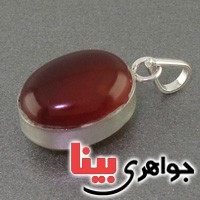 گردنبند عقیق قرمز و عقیق زرد با حرز دورو _کد:16514