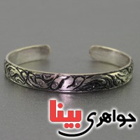 دستبند نقره قلم زنی دستی _کد:16522