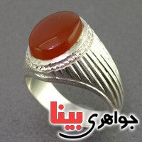 انگشتر عقیق یمنی ناب مردانه درشت با حرز امام جواد _کد:2456
