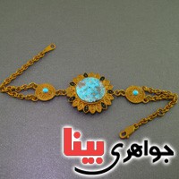 دستبند فیروزه نیشابوری زنانه بسیارعالی طرح زیرخاکی _کد:16533
