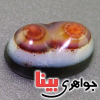 نگین انگشتر عقیق باباقوری سه پوسته دو کوهان خاص بسیار زیبا _کد:16544