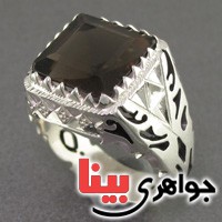 انگشتر کوارتز دودی بسیار عالی مردانه _کد:2464