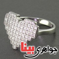 انگشتر نقره رودیوم زنانه مدل قلب _کد:16594