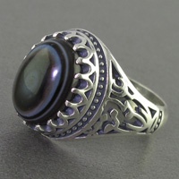 انگشتر عقیق باباقوری سه پوسته مردانه