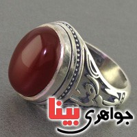 انگشتر عقیق خراسانی فاخر مردانه بسیار عالی _کد:16622