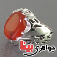 انگشتر عقیق یمنی درشت مردانه خوش طبع فاخر _کد:2476