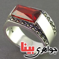 انگشتر حدید مارکازیتی یاقوتی _کد:16635