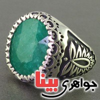 انگشتر زمرد عالی خوشرنگ درشت مردانه _کد:2477