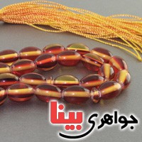 تسبیح کهربا پودری ۳۳ دانه ای عالی خوشرنگ _کد:16646