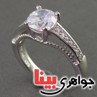 انگشتر نقره زنانه تک الماس _کد:16651