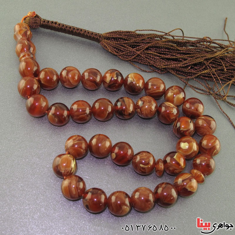 تسبیح کهربا لهستانی ۳۳ دانه ای درجه یک بسیار عالی _کد:2485