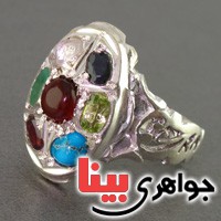 انگشتر چند جواهر هفت نگین همراه با حرز امام جواد _کد:16686