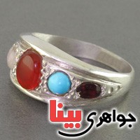انگشتر چند جواهر پنج نگین همراه با حرز امام جواد _کد:16687