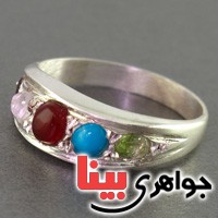 انگشتر چند جواهر پنج نگین همراه با حرز امام جواد _کد:16688