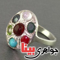 انگشتر چند جواهر هفت نگین همراه با حرز امام جواد _کد:16701