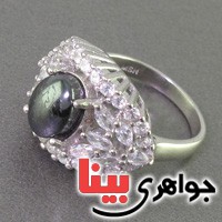 انگشتر حدید صینی هفت جلاله رودیوم درشت زنانه _کد:16733