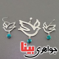سرویس فیروزه نیشابوری شجری بسیار عالی طرح پرنده _کد:16740