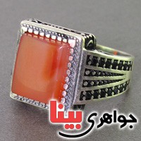 انگشتر عقیق یمنی میکرو مردانه خوشرنگ _کد:16752