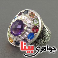 انگشتر چند جواهر درشت فاخر مردانه _کد:2492