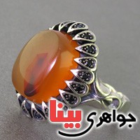 انگشتر عقیق یمنی درشت و خاص مردانه _کد:16769