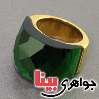 انگشتر زمرد صنعتی زنانه درشت _کد:16770
