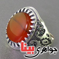 انگشتر عقیق یمنی درشت اسلیمی مردانه _کد:16780
