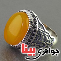 انگشتر عقیق شرف الشمس مردانه بسیار عالی درشت _کد:16794