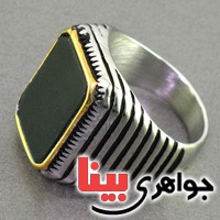 انگشتر عقیق سیاه (اونیکس) اسپرت مردانه _کد:16800
