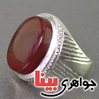 انگشتر عقیق یمنی ناب مردانه درشت با حرز امام جواد _کد:2502